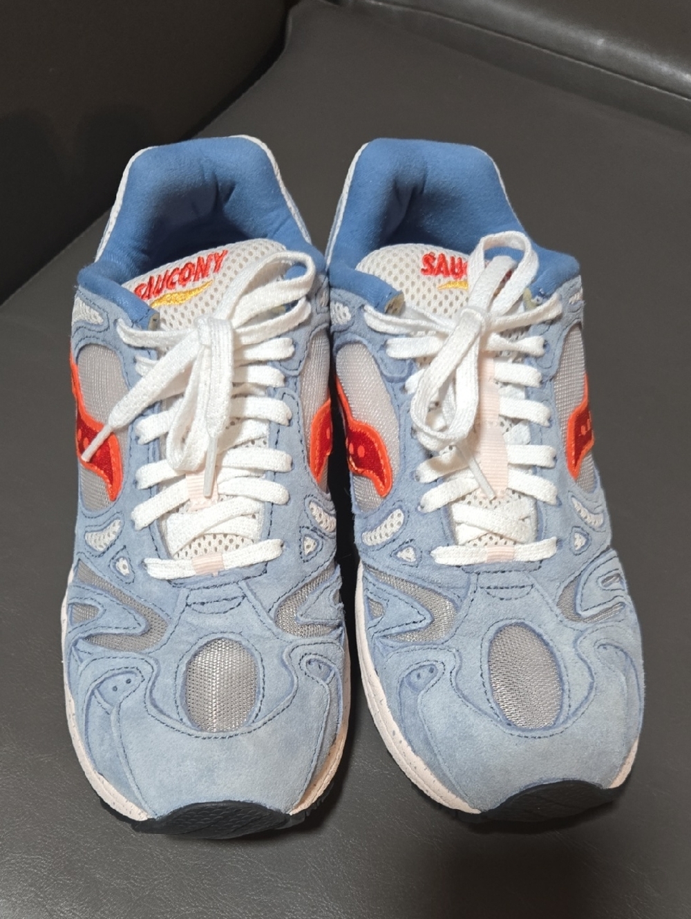 Saucony Light Blue & Orange Retro Runner Sneakers